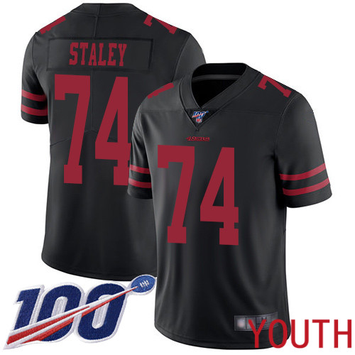 San Francisco 49ers Limited Black Youth Joe Staley Alternate NFL Jersey #74 100th Season Vapor Untouchable->women nfl jersey->Women Jersey